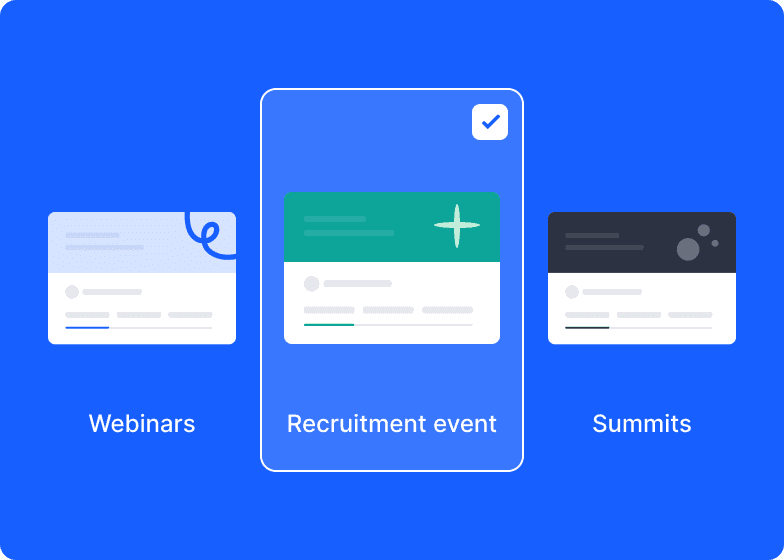 When planning, virtual event organizers can choose from many options such as recruitment events, webinars and summits